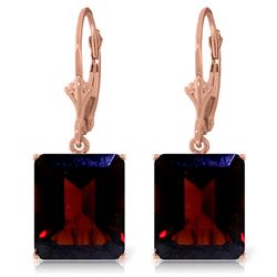 Genuine 13 ctw Garnet Earrings Jewelry 14KT Rose Gold - REF-61A8K