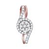 Image 1 : 0.30 CTW Diamond Flower Cluster Pendant 10KT Rose Gold - REF-26K3W