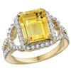 Image 1 : Natural 3.08 ctw citrine & Diamond Engagement Ring 14K Yellow Gold - REF-106R3Z