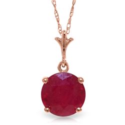 Genuine 2.25 ctw Ruby Necklace Jewelry 14KT Rose Gold - REF-29V3W