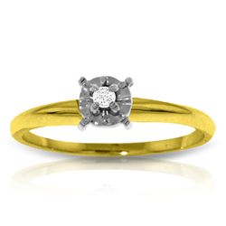 Genuine 0.03 ctw Diamond Anniversary Ring Jewelry 14KT Yellow Gold - REF-30X2M