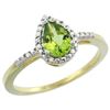 Image 1 : Natural 1.53 ctw peridot & Diamond Engagement Ring 10K Yellow Gold - REF-18A9V