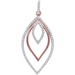 0.30 CTW Diamond Triple Nested Oval Pendant 10KT Rose Gold - REF-28K4W