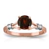 Image 1 : Genuine 1.07 ctw Garnet & Diamond Ring Jewelry 14KT Rose Gold - REF-27H8X