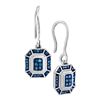 Image 1 : 0.21 CTW Blue Color Diamond Square Dangle Wire Earrings 10KT White Gold - REF-22W4K