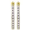 Image 1 : 0.12 CTW Diamond Single Row Hoop Earrings 10KT Yellow Gold - REF-18W2K