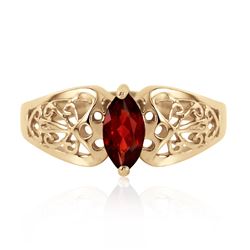 Genuine 0.20 CTW Garnet Ring Jewelry 14KT Yellow Gold - REF-47F2Z