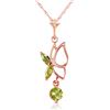 Image 1 : Genuine 0.40 ctw Peridot Necklace Jewelry 14KT Rose Gold - REF-22Y2F