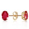 Image 1 : Genuine 1.80 ctw Ruby Earrings Jewelry 14KT Yellow Gold - REF-20X9M
