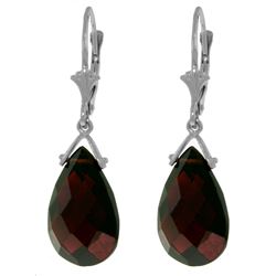 Genuine 10.20 ctw Garnet Earrings Jewelry 14KT White Gold - REF-39P2H