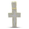 Image 1 : 0.50 CTWMens Diamond Roman Cross Charm Pendant 10KT Yellow Gold - REF-48H7M