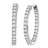 Image 1 : 3 CTW Diamond In/Out Hoop Earrings 14KT White Gold - REF-149W9K