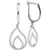 Image 1 : 0.33 CTW Diamond Double Nested Teardrop Dangle Earrings 10KT White Gold - REF-36W2K