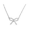 Image 1 : 0.11 CTW Diamond Knot Bow Pendant 10KT White Gold - REF-9W7K