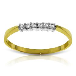 Genuine 0.10 ctw Diamond Anniversary Ring Jewelry 14KT Yellow Gold - REF-30A2K