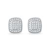Image 1 : 0.25 CTW Diamond Square Cluster Stud Earrings 10KT White Gold - REF-19H4M