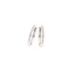 Image 1 : 0.50 CTWPrincess Diamond Slender Hoop Earrings 14KT White Gold - REF-64N4F