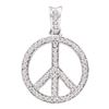 Image 1 : 0.25 CTW Diamond Peace Sign Circle Pendant 10KT Yellow Gold - REF-22H4M