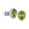 Image 1 : 1.6 CTW Pear Peridot Solitaire Diamond Earrings 14KT White Gold - REF-65F9N