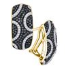 Image 1 : 0.75 CTW Black Color Diamond Cluster French-clip Earrings 10KT Yellow Gold - REF-52W4K