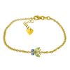 Image 1 : Genuine 0.60 ctw Blue Topaz & Peridot Bracelet Jewelry 14KT Yellow Gold - REF-41R6P