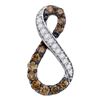 Image 1 : 0.50 CTWCognac-brown Color Diamond Infinity Pendant 10KT White Gold - REF-22Y4X