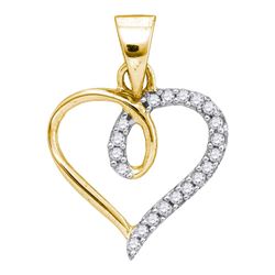 0.10 CTW Diamond Heart Love Pendant 10KT Yellow Gold - REF-6N6F