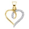 Image 1 : 0.10 CTW Diamond Heart Love Pendant 10KT Yellow Gold - REF-6N6F