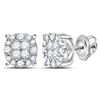 Image 1 : 0.50 CTWPrincess Diamond Soleil Cluster Earrings 14KT White Gold - REF-52X4Y