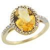 Image 1 : Natural 2.42 ctw Citrine & Diamond Engagement Ring 10K Yellow Gold - REF-25Y5X