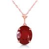 Image 1 : Genuine 3.5 ctw Ruby Necklace Jewelry 14KT Rose Gold - REF-38R6P