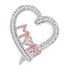 Image 1 : 0.12 CTW Diamond Mom Mother Heart Pendant 10KT Two-tone Gold - REF-16K4W