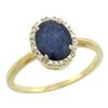 Image 1 : Natural 1.49 ctw Blue-sapphire & Diamond Engagement Ring 10K Yellow Gold - REF-26F8N