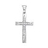 Image 1 : 0.10 CTW Diamond Cross Pendant 10KT White Gold - REF-8H9M