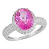 Natural 2.56 ctw Pink-topaz & Diamond Engagement Ring 10K White Gold - REF-32K7R