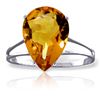 Genuine 5 ctw Citrine Ring Jewelry 14KT White Gold - REF-34Y3F
