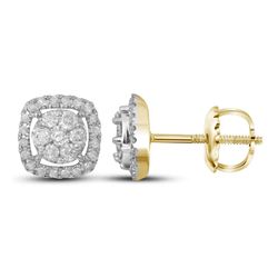 0.38 CTW Diamond Cluster Earrings 14KT Yellow Gold - REF-41Y2X