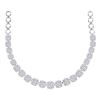 9.97 CTW Princess Diamond Soleil Cluster Luxury Necklace 14KT White Gold - REF-1049W8K