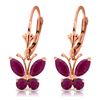 Image 1 : Genuine 1.24 ctw Ruby Earrings Jewelry 14KT Rose Gold - REF-41Y6F