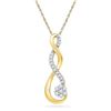 Image 1 : 0.16 CTW Diamond Infinity Cluster Pendant 10KT Yellow Gold - REF-18X2Y