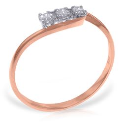 Genuine 0.15 ctw Diamond Anniversary Ring Jewelry 14KT Rose Gold - REF-36X9M