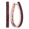 Image 1 : 0.33 CTW Red Color Diamond Hoop Earrings 10KT Rose Gold - REF-41F9N