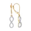 Image 1 : 0.25 CTW Diamond Infinity Dangle Earrings 10KT Yellow Gold - REF-14M9H