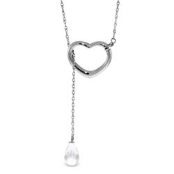 Genuine 2.25 ctw White Topaz Necklace Jewelry 14KT White Gold - REF-32V9W