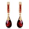 Genuine 6.85 ctw Garnet Earrings Jewelry 14KT Yellow Gold - REF-49T6A