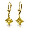Image 1 : Genuine 3.2 ctw Citrine Earrings Jewelry 14KT Yellow Gold - REF-30N2R