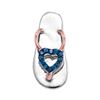 Image 1 : 0.05 CTW Blue Color Diamond Nautical Flip-flop Sandal Shoe Pendant 10KT White Gold - REF-10Y5X