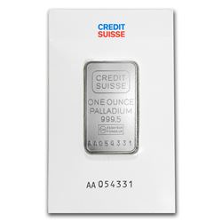 Genuine 1 oz 0.9999 Fine Palladium Bar - Credit Suisse