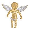 Image 1 : 0.50 CTWMens Diamond Angel Wings Cherub Charm Pendant 10KT Yellow Gold - REF-52H4M