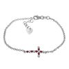 Image 1 : Genuine 0.24 ctw Ruby & Diamond Bracelet Jewelry 14KT White Gold - REF-57F6Z
